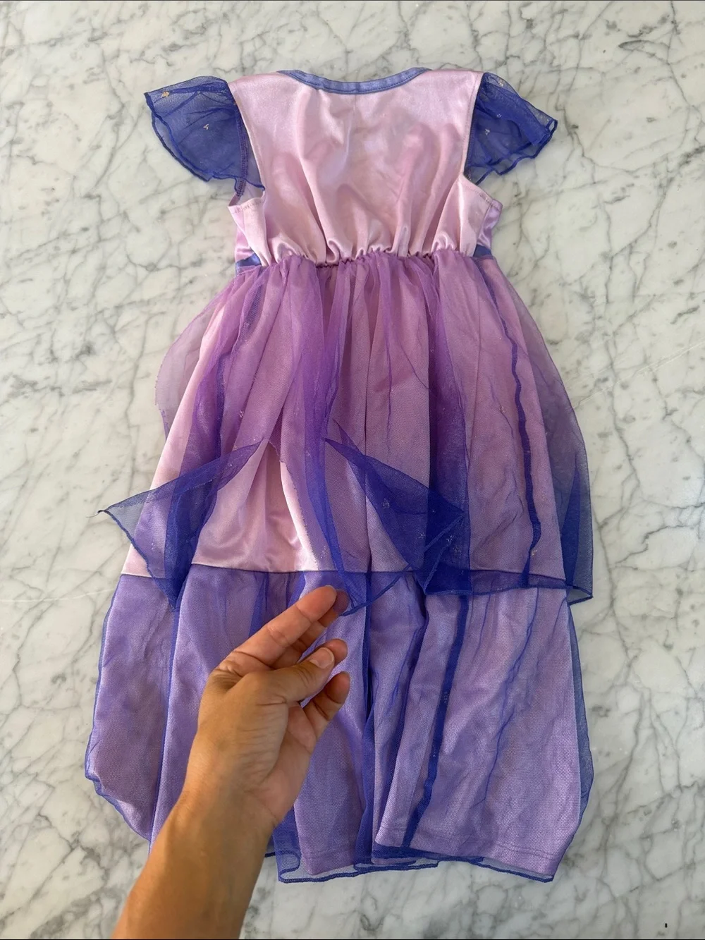 DISNEY Wish Dress Kids 4T Purple Asha Star Tulle Overlay Princess Nightgown